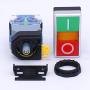 Taiss / 22mm 10A 440V 1 NO 1 NC ON Off Start Stop Momentary Switch Push Button with Yellow Light Indicator Light Voltage 110V LA38-11D/RG