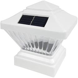 18 Pack White Outdoor Garden 4 x 4 Solar LED Post Deck Cap Square Fence Light Landscape Lamp Lawn PVC Vinyl Wood