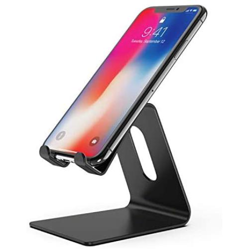 Verigle Cell Phone Holder Black Compatible with 4~8inch iPhone Xs XR 8 X 7 6 6s Plus SE 5 5s, Tablet, All Android Smartphone