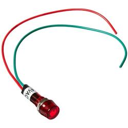 YuCo YC-9WRT-1R-24-10 9mm Led Indicator Miniature Pilot Light 24V AC or DC, Red