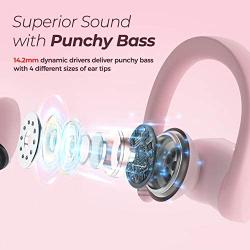 Wireless Earbuds Sport, Mpow Flame Lite in Ear Bluetooth Earbuds Sport, Bass+ IPX7 Waterproof Sport Earphones, BT5.0/Touch Control/Mono&Twin Mode/30H Playtime/USB-C Charging Case/Built-in Mics,Pink