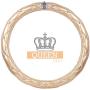 Queens Car Steering Wheel Cover with Noble Crown + Bling Diamond + Exquisite Lattice Design Auto Stylish Elegant Collection Accessories Universal 15''/38cm (Gold)