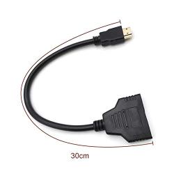 HDMI Splitter Adapter Cable - HDMI Splitter 1 in 2 Out/HDMI Male to Dual HDMI Female 1 to 2 Way for HDMI HD, LED, LCD, TV, Support Two TVs at The Same Time