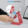 Cell Phone Stand, OMOTON Adjustable Aluminum Desktop Cellphone Tablet Stand Holder for Cellphones, iPhone and E-Readers (Red)