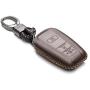 Vitodeco Genuine Leather Remote Key Fob Case Cover Protector with Key Chain for 2019 Toyota Corolla Hatchback, Rav 4, Avalon, Camry, Prius, C-HR (3 Buttons, Brown)