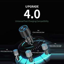 Cluvox Dual USB C Fast Car Charger Compatible for Samsung Galaxy S21/Note 20/Ultra/10/S20/Plus/S10/S9/A20/A51, Google Pixel 5/4a/4 XL/3a XL/2 18W Power Delivery Rapid Car Adapter with 3FT Type C Cord