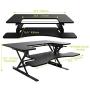 Halter Standing Riser Converter Desk Organizer, 36 Inch Stand Up Desk Monitor Mount, Laptop and Monitor Stand, Height Adjustable Desktop Workstation with Keyboard Tray Computer Stand