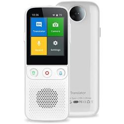 Language Translator Device Portable Voice Translator Support WiFi/Hotspot/Offline Smart Translator Device Two Way Real Time 2.4 Inch Touch Screen 138 Languages (White)