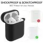 CTYBB for Airpod Case,Silicone Airpods Case Cover with Fur Ball Keychain Compatible with Apple Airpods 2/1 (Front LED Visible) Black