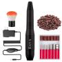 Nail Drill Kit Electric Nail File Portable Nail Drill Machine Professional Manicure Pedicure Set Polishing Shape Tools for Acrylic Gel Nails with Nail Drill Bits,Sanding Bands and Brush(Black)