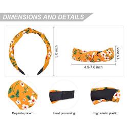 Leopard Print and Floral Knotted Headbands for Women and Girls 6 Pack Set Fabric Wrapped Plastic Fashion Hair Band Womens Head band