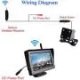 Wireless Backup Camera and 4.3'' Monitor Parking System Kit Windshield Built-in Receiver Night Vision Multifunction Switch Button for Car Vehicle Truck RV Camper Trailer 30-60 Feet Range 12-24V