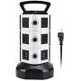 Power Strip Tower JACKYLED Surge Protector Electric Charging Station 3000W 13A 10 Outlets 4 USB Ports with 16AWG 6.5ft Heavy Duty Extension Cord for Home Office