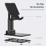 Foldable Cell Phone Stand, Yootech Angle & Height Adjustable Desktop Phone Holder Dock, Phone Cradle with Stable Anti-Slip Design Compatible with iPhone 12/Samsung Galaxy S21/Kindle/Tablet(4-10'')