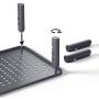 Evoomi Computer Monitor Stand Laptop Stand for Desk [2 Pack] – Sturdy Black Steel Adjustable Monitor Riser Stand for Laptop, Desktop, Printer – Top-Vented, Anti-Skid Computer Desk Riser Laptop Riser
