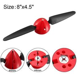 uxcell RC Folding Propellers 8x4.5 Inch Spinner Size D44xH44mm 3mm Motor Shaft Dia. 2-Vane for Airplane Helicopter Toy Nylon