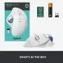 Logitech ERGO M575 Wireless Trackball Mouse, Easy thumb control, Precision and smooth tracking, Ergonomic comfort design, Windows/Mac, Bluetooth, USB - Off White