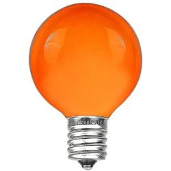 Novelty Lights 25 Pack G50 Outdoor Patio Globe Replacement Bulbs, Orange, E17/C9 Intermediate Base, 7 Watt