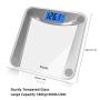 Vitafit Digital Body Weight Bathroom Scale Weighing Scale with Step-On Technology,Extra Large Blue Backlit Display and Batteries Included, 400 Pounds,Clear Glass