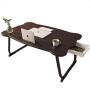 MJUNM Laptop Desk, Lap Desk Bed Table Tray for Eating Writing Foldable Desk with iPad Slots for Adults/Students/Kids, Adjustable Notebook Stand with Drawer, Card Slot, Black