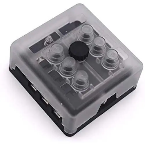 circuit breaker Fuse Block W/Negative Bus - JOYHO 6 Way Fuse Distribution Box with Ground, With Protection Cover, Bolt Connect Terminals, 70 pcs Stick Label, for Automotive Vehicle Boat Marine
