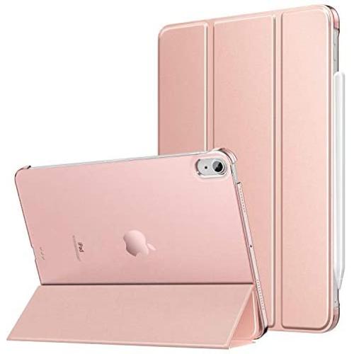 MoKo Case Fit New iPad Air 4th Generation 2020 - iPad Air 4 Case 10.9 inch Slim Lightweight Shell Stand Cover with Translucent Frosted Back Protector for iPad Air 4, Auto Wake/Sleep,Rose Gold