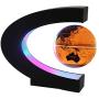 Magnetic Levitating Globe with LED Light, 3 C Shape Base Floating Globes, Rotating World Map, Cool Tech Gift for Men Father Boys, Birthday Gifts for Kids, Desk Gadget Decor in Office Home (Gold 1)