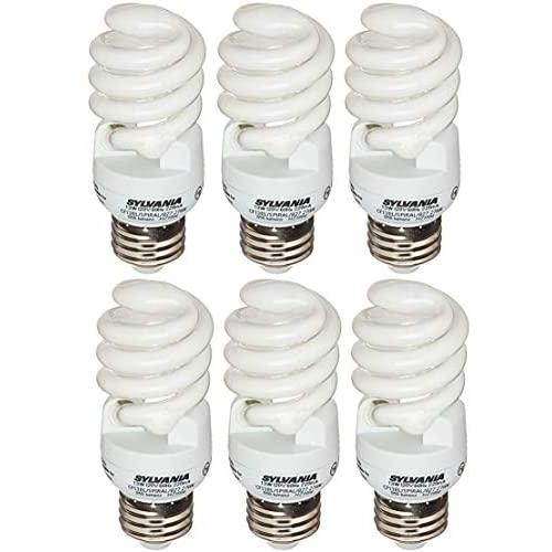 Sylvania 13W CFL T2 Spiral Light Bulb, 60W Equivalent, 850 Lumens, 2700K Soft White, Non-Dimmable (Soft White- 6 Pack)