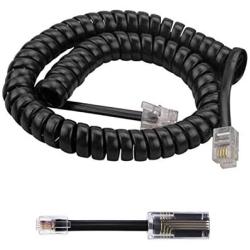 Telephone Cord Detangler,AIMIJIA Black Coiled Telephone Handset Cord 6 Ft Uncoiled(1.1 Ft Coiled) and (Handset Cord+Detangler)