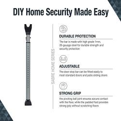 SABRE HS-DSB Adjustable 2-in-1 Home Bar, Strong Scratch-Proof Grip, Removable Door Knob Top Sliding Doors, Portable & Easy to Use for Apt & Travel Security
