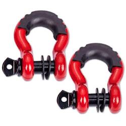 N/N TYT Shackles 3/4'' D Ring Shackle 2 Pack kit (Red - Black)