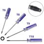 Kyuionty Set of 4 Torx Screwdriver, Magnetic T6 T8 T9 T10 Screwdriver Tool Kit for Repair & Maintenance Small Appliances & Electronic Products