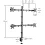 Halter LCD Computer Monitor Desk Mount, Fully Adjustable Stand Desk clamp Holds up to 4 27'' LCD Monitors