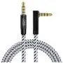 3.5mm Aux Cable 4 Pole, CableCreation 90 Degree TRRS 3.5mm Male to Male Audio Cable/Right Angle 4 Pole Stereo Auxiliary Cable (Microphone Compatible), 6ft/1.8m