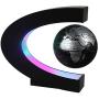 Magnetic Levitating Globe with LED Light, 3 C Shape Base Floating Globes, Rotating World Map, Cool Tech Gift for Men Father Boys, Birthday Gifts for Kids, Desk Gadget Decor in Home (Sliver)