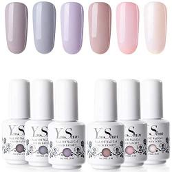 Gel Nail Polish Kit - YaoShun Gel Polish Mist Grey and Nude Series 6 Colors UV LED Nail Polish Gift Box, Soak Off Nail Gel Manicure Gel Nail Art Kit #1