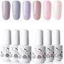 Gel Nail Polish Kit - YaoShun Gel Polish Mist Grey and Nude Series 6 Colors UV LED Nail Polish Gift Box, Soak Off Nail Gel Manicure Gel Nail Art Kit #1