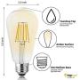 Brightown LED Bulbs 6 Packs 60 Watt Equivalent, Dimmable Edison Light Bulb 6W E26 Base Vintage Led Light Bulb, Amber Bulbs, Daylight White