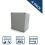 DJC Supply Co. 4'' x 4'' x 2.4'' Weather & Dust Proof PS Plastic Junction Conduit Box Electronics Enclosure4 PACK