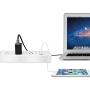 2 Prong Power Strip Surge Protector with 3 Outlets and 4 USB Charging Ports 6.6 Ft Long Extension Cord for Smartphone Tablets Home Office White