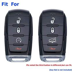 2Pcs Coolbestda 4Button Key Fob Case Cover Remote Keyless Glove Pouch Protector for 2021 2020 2019 Ram 1500 68401332AA/AB 68291689AD