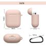 Compatible with AirPods Case Cover Silicone Protective Skin for Airpods Case 2&1 (2 Pack) Sand Pink/Turquoise