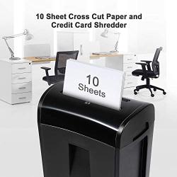 Zoomyo 10-Sheet Cross-Cut Paper, CD and Credit Card Home Office Shredder, P-4 High Security Shredders with 3.6 Gallons Wastebasket, Separated CD Container, Black