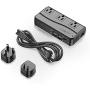 BESTEK Universal Travel Adapter 220V to 110V Voltage Converter with 6A 4-Port USB Charging and UK/AU/US/EU Worldwide Plug Adapter (Black)