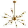 Sputnik Chandelier,12 Lights Modern Chandelier Pendant Lighting Fixture Industrial Vintage Hanging Dining Room Light for Kitchen (Brass)