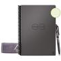 Rocketbook Smart Reusable Notebook - Lined Eco-Friendly Notebook with 1 Pilot Frixion Pen & 1 Microfiber Cloth Included - Deep Space Gray Cover, Executive Size (6'' x 8.8'')
