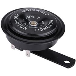 12V 110dB Electric Car Horns, Universal 435HZ L Snail Horn Motor Bike Loud Horn Waterproof Snail Horn Loudspeaker for Car Vehicle Truck Motorcycle(Black)