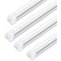 SHOPLED LED Tube Light Fixture, 8FT, 90W, 6000K, Integrated Dual Row Linkable LED Shop Light Bulb Ceiling Light Wall Lamp Lighting Fixture for Garage, Shop, Warehouse, Frosted Cover, 4-Pack