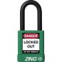 ZING 7035 RecycLock Safety Padlock, Keyed Alike, 1-1/2'' Shackle, 1-3/4'' Body, Green