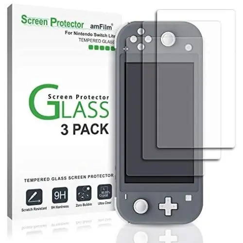 amFilm Tempered Glass Screen Protector for Nintendo Switch Lite 2019 (3-Pack)